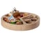 Vintiquewise 3 Sectional Round Snack Tray for Dining Table and Kitchen Decoration, Natural QI004380.N - alternate 1